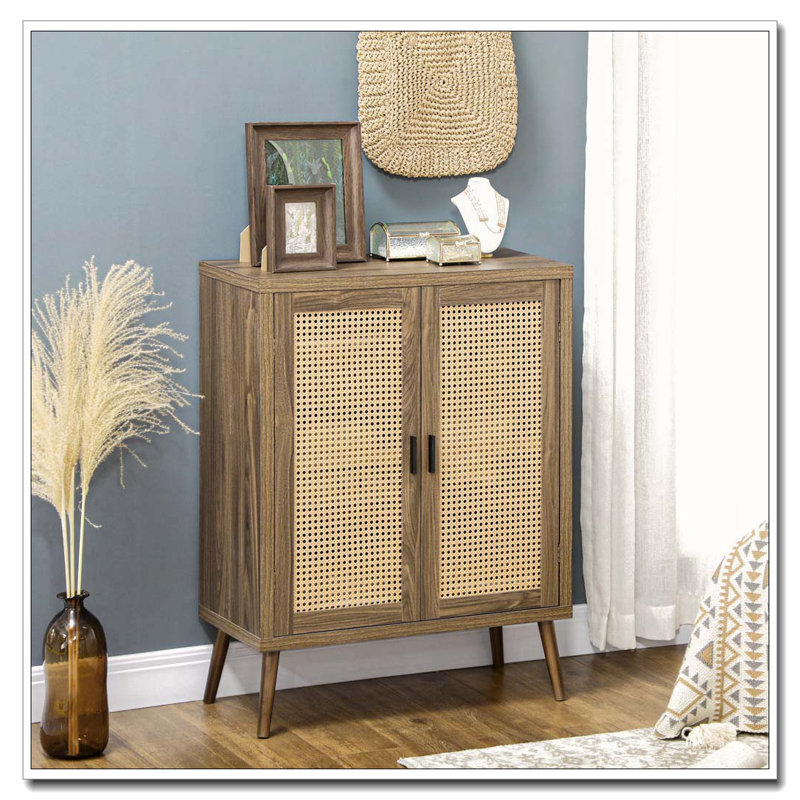 Buffet avec portes en rotin