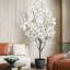 Arbre de fleurs de cerisier artificiel de 6 pi en pot, arbre de fleurs de cerisier artificiel avec fleurs blanches, plante de fleur de cerisier artificielle réaliste pour un décor intérieur et extérieur