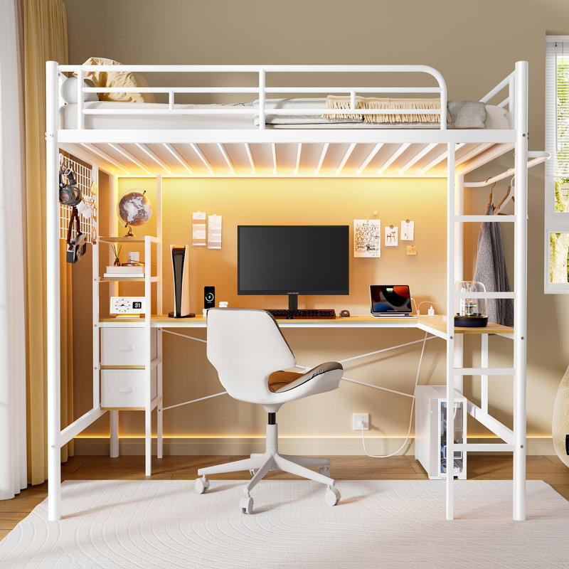 Twin Bed, White