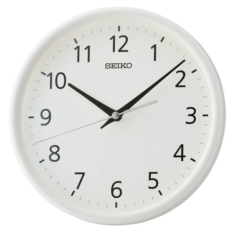 QXA804WLH Wall Clock, White, White