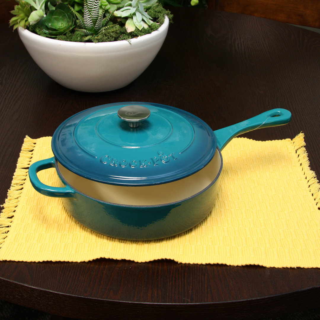 Crock-pot Artisan 3.5 qt. Cast Iron Saute Pan with Lid Crock-pot 