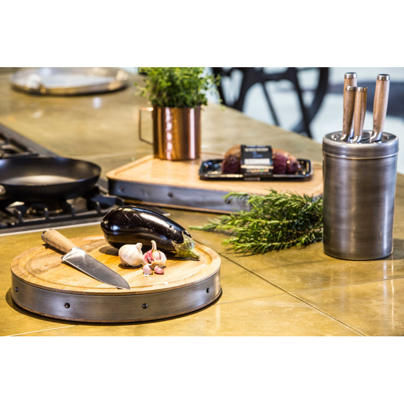 Industrial Kitchen Round Mango Wood Butchers Block