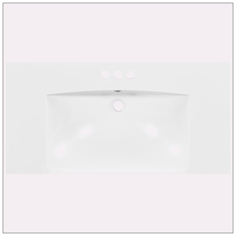 Paulafurinture 18.00'' Resin Rectangular Bathroom Sink with Overflow