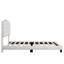 Lit plateforme tapissier avec tête de lit courbée et détails capitonnés Diamond, beige-1423073712