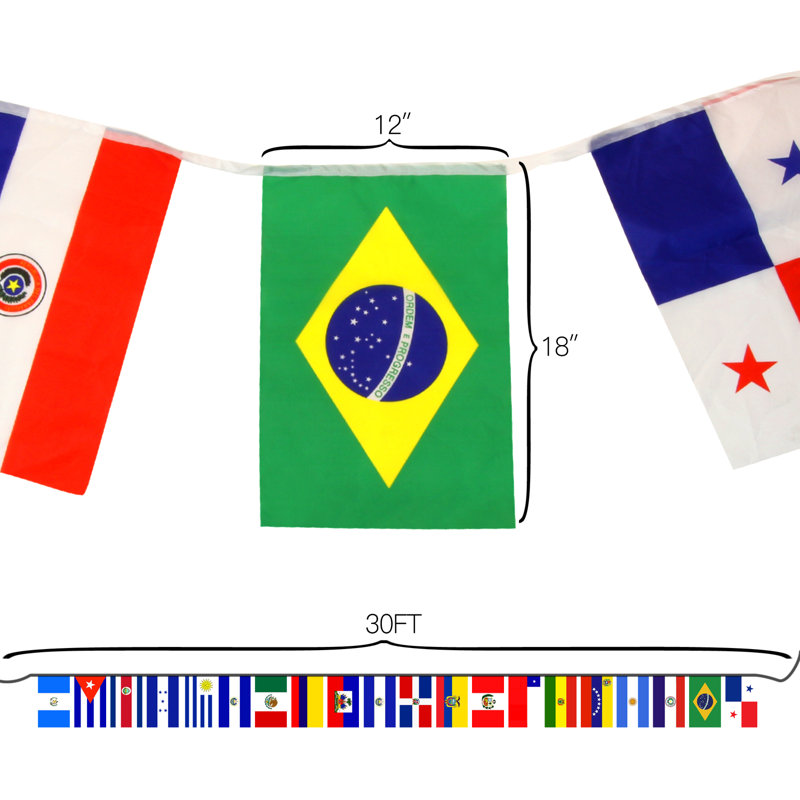 Bannière de drapeau latino de 32 pi 23 drapeaux latins d'Amérique Latine
