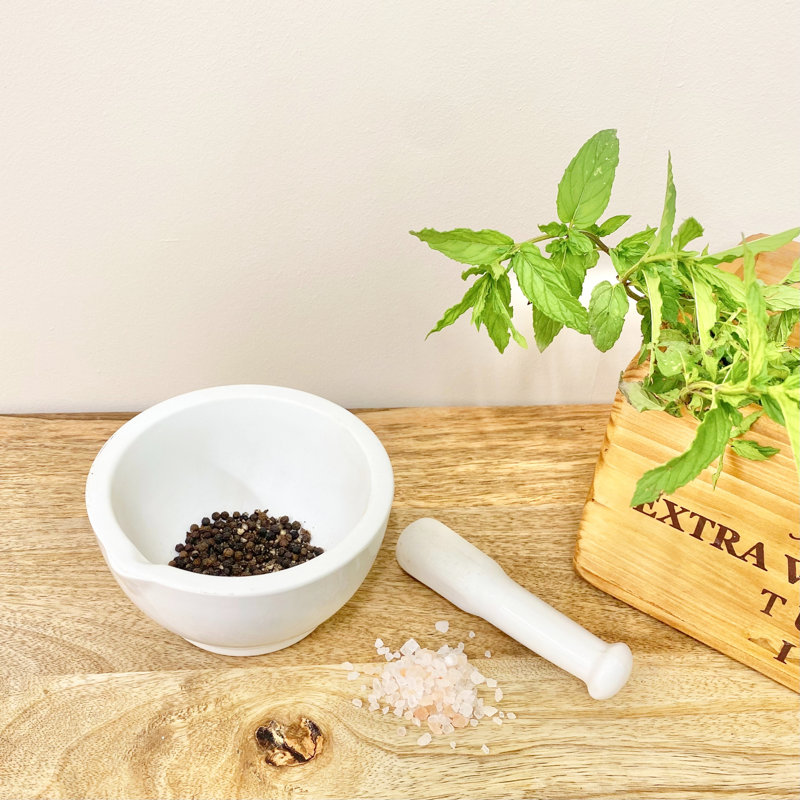 Jian Stoneware Pestle And Mortar