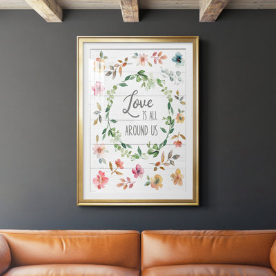 «Love Is All Around Us», reproduction encadrée de qualité supérieure - prête à être accrochée