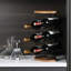 6 Bottle Metal / Solid Wood Tabletop Wine Glass Rack  in Black / White