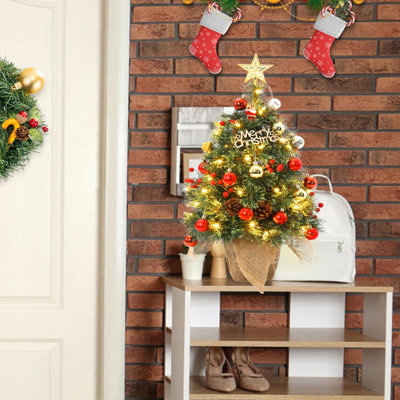 Lighted Artificial Pine Christmas Tree