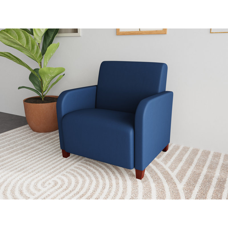 Fauteuil d'invité surdimensionné Siena, Mahogany, Patriot Plus Imperial Blue