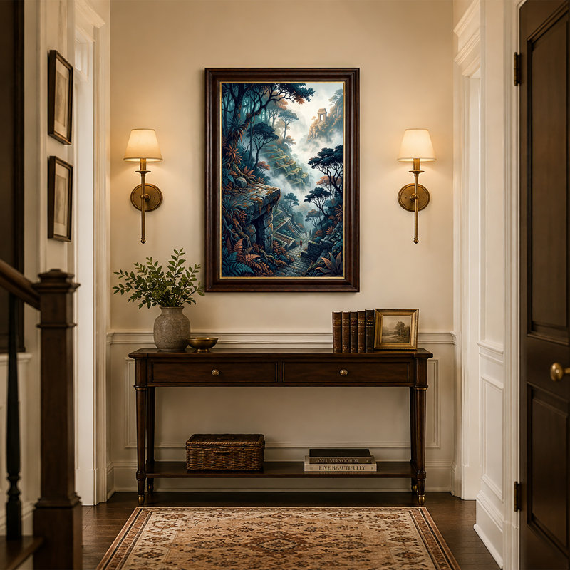 Art mural sur toile Misty Jungle, 18"H x 12"W