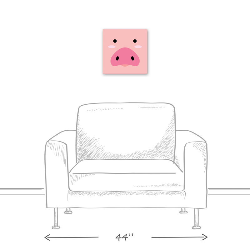 Art pour amis porc Marko, Toile tendue, H 12 po x l 12 po x P 1,25 po