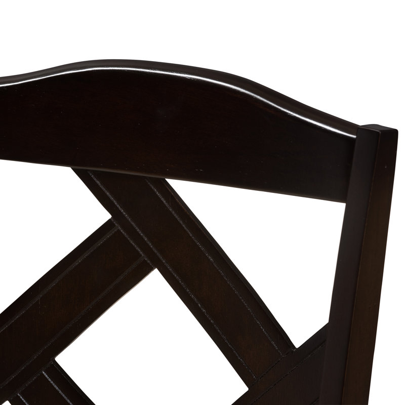 Chaise en bois massif Lewisville, Beige, Marron foncé