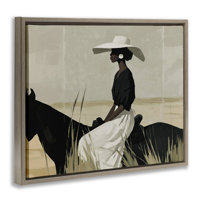 Cadre flottant équestre à silhouette élégante, design par Svetlana Aleynikova, H 25 po x l 31 po