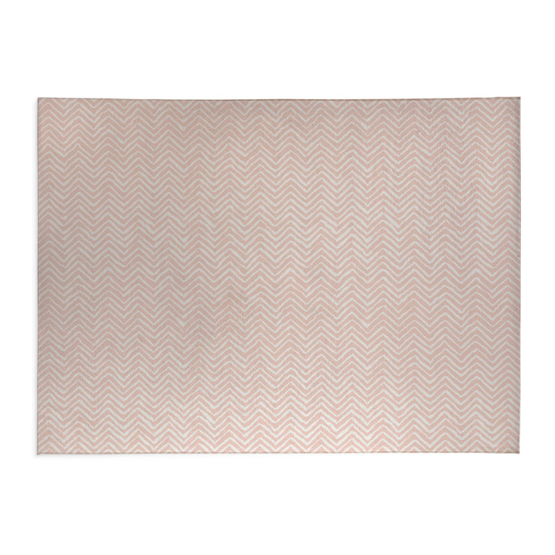 Tapis de bureau léger à chevrons, L 7 pi x L 5 pi, Rose