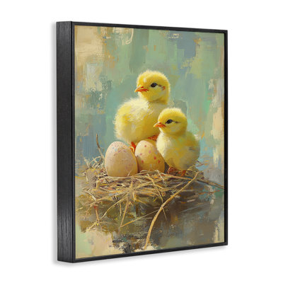 Easter Chicks and Eggs Framed Giclee, design by Franklyn Gregory