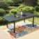 Alyah 6 - Person Metal Patio Dining Set with Extendable Rectangular Table