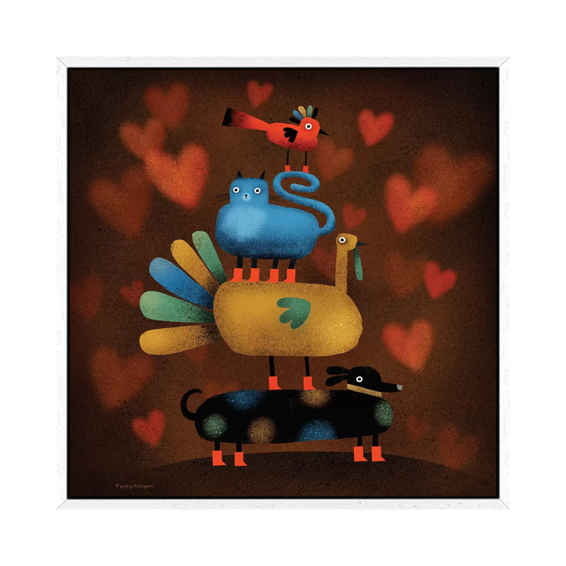 Freindsgiving! by Terry Runyan - Print on Canvas, 93.98 cm H x 93.98 cm W, White Framed