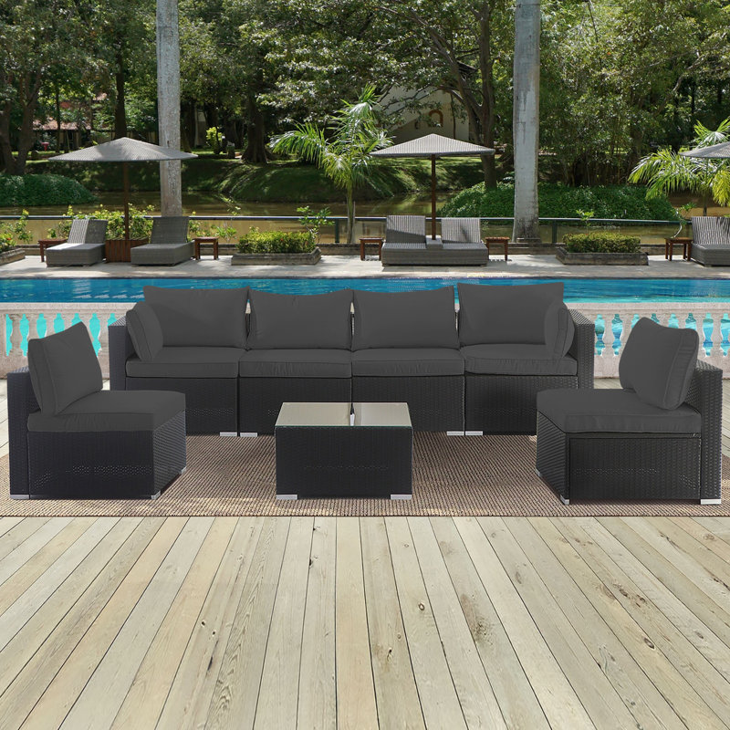 14 Pcs Set Outdoor Cushion Cover Set For Patio Furniture Cushion, Covers Only, Grey