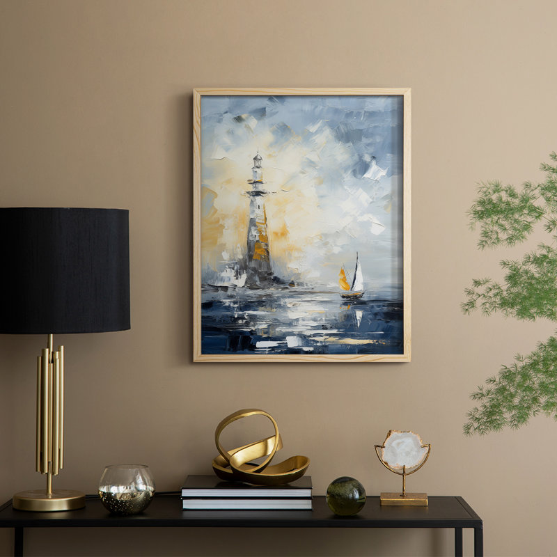 «NAUTICAL Series», reproduction encadrée en bois massif, Naturel, H 11 po x l 9 po