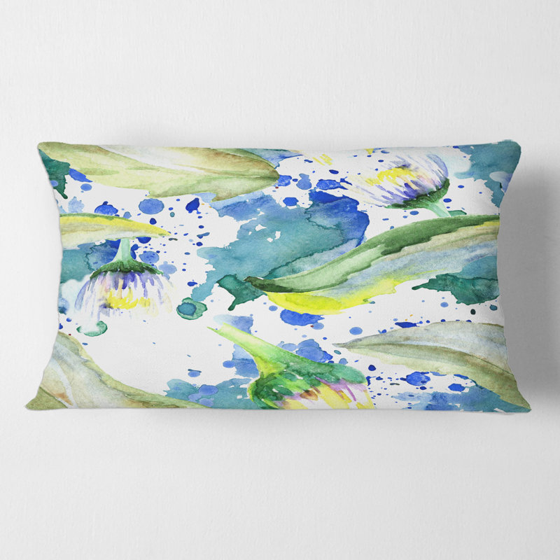 Housse et insert de coussin rectangulaire Daisy Flowers Aquarelle Impression I