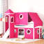 Lit mezzanine simple avec tente et tour rose Slide-1264912420