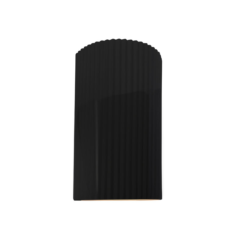 Beda Ceramic LED Wall Light, Gloss Black/Matte White, 12.5" H x 7.75" W x 4" D