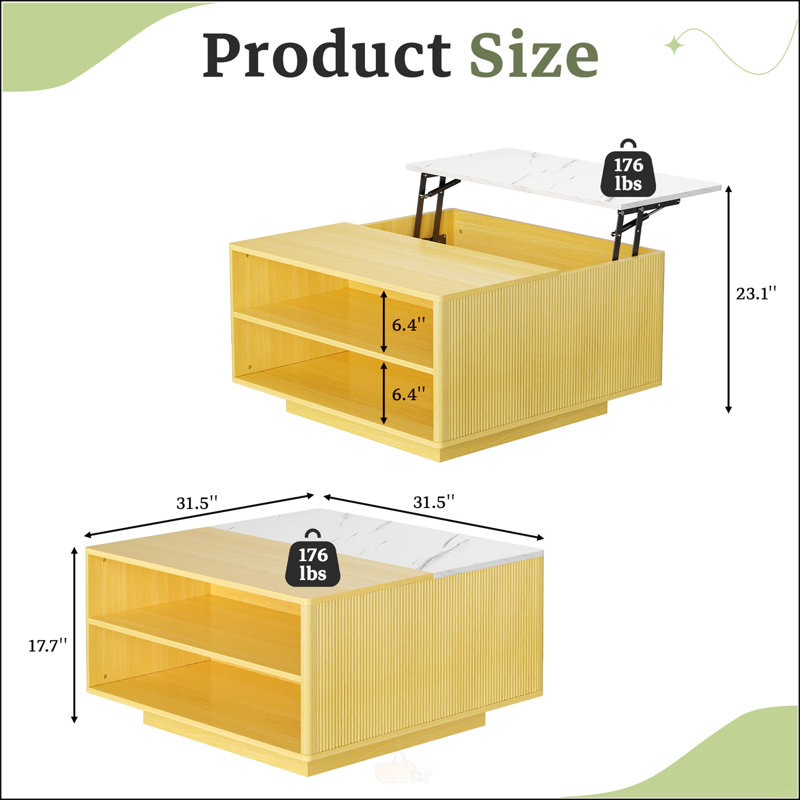 Table basse à plateau relevable avec rangement caché, parfaite pour la vie moderne et les solutions peu encombrantes.