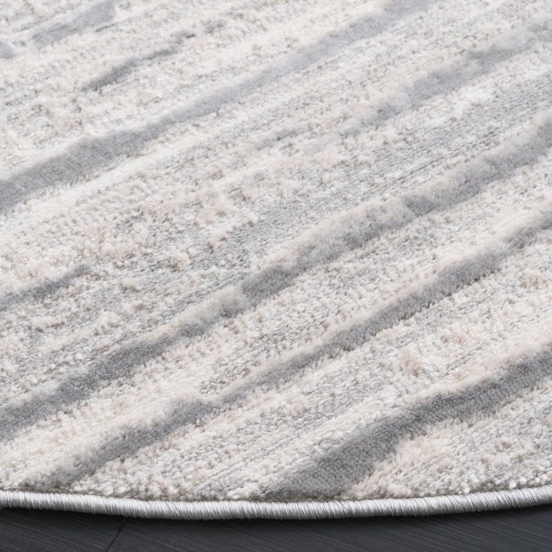 Lagoon Performance Striped Rug, Round 6'7"