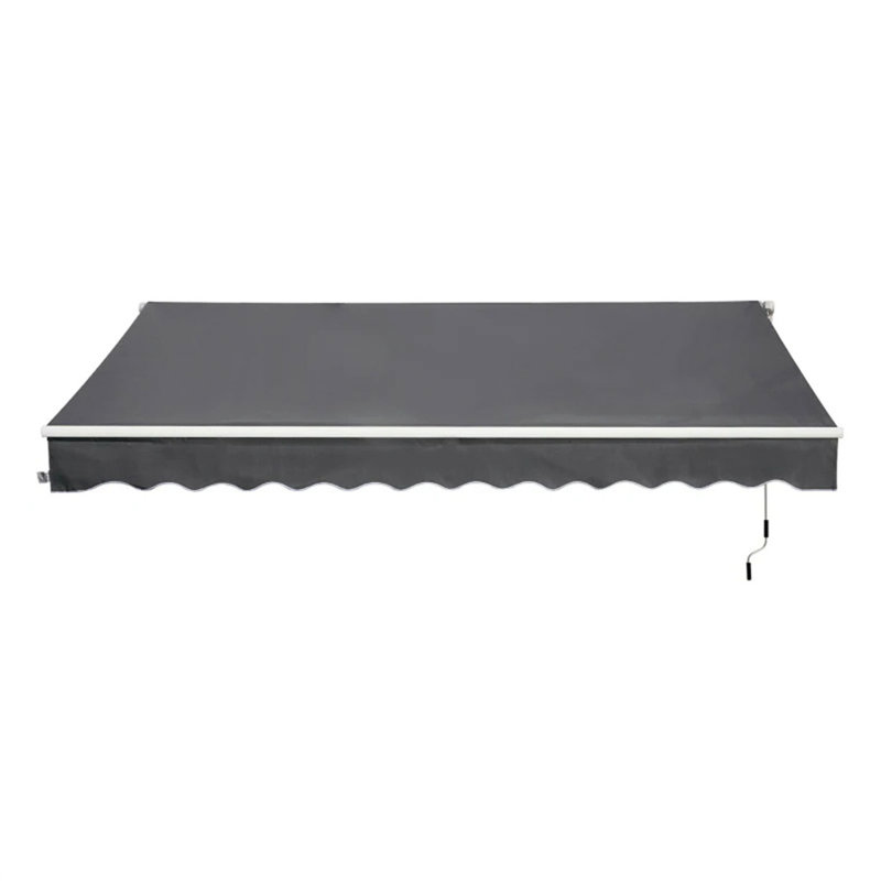 Dakota Fields 395cm W x 250cm D Fabric Cover Retractable Patio Awning, Grey