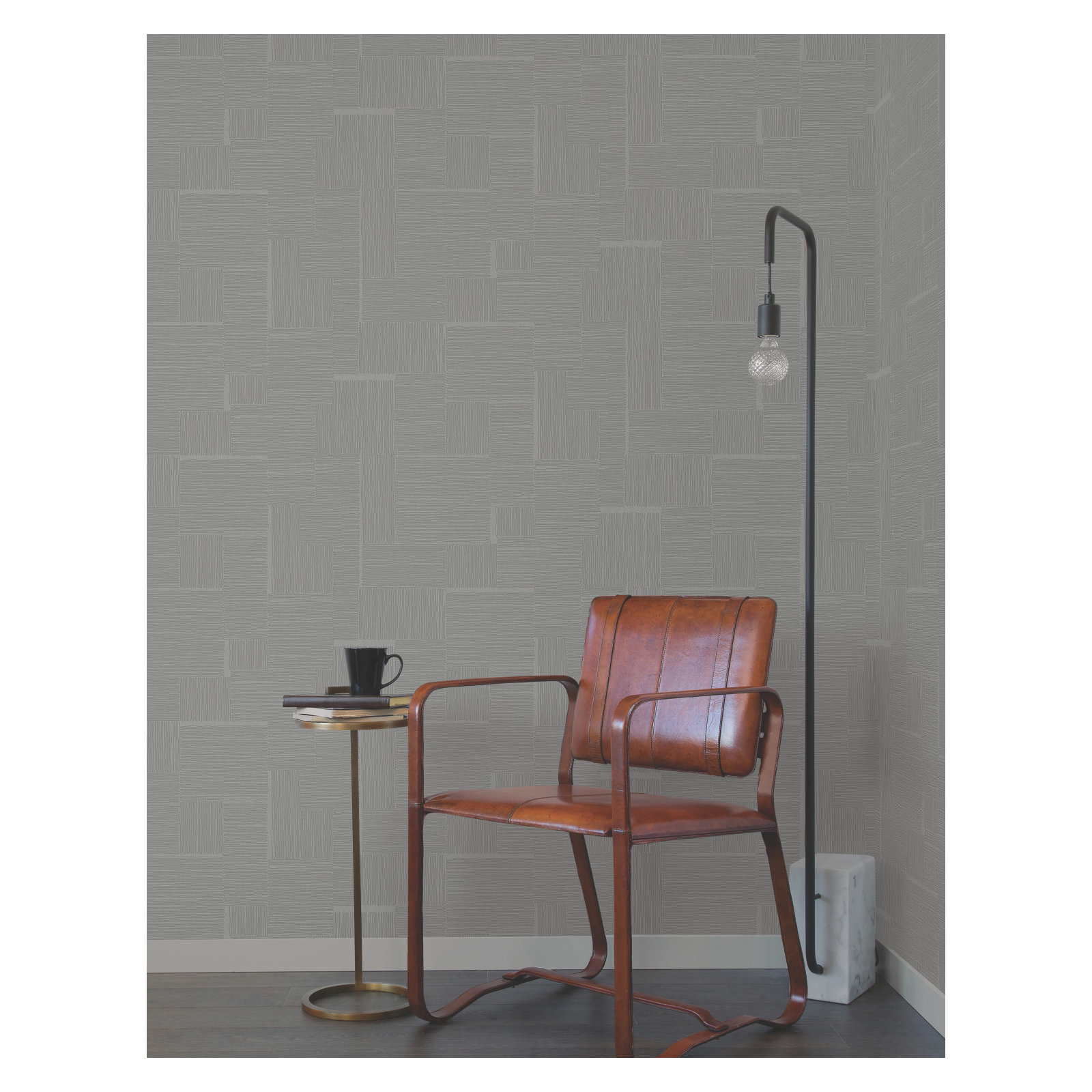 Alodee Geometric Wallpaper, Gunmetal