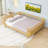 Queen Size Wood Platform Bed with Removable Side Rail and Rounded Corners-887791737