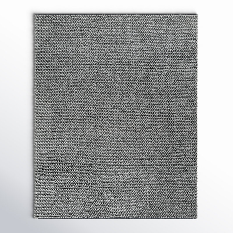 Tapis gris crocheté à la main Kiersten, Rectangle 7 pi 6 po x 9 pi 6 po