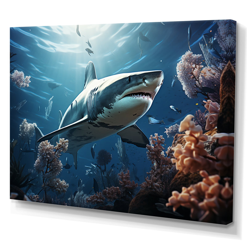 " Coral Sharks Ballet I ", Wrapped Canvas, 30" H x 40" W x 1.5" D