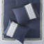 Édredon bleu marine - très grand, 8 pièces, rembourrage, housse décorative brodée, broderie