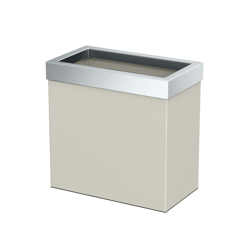 Couvercle de poubelle rectangulaire ouvert 3,18 gallons en acier inoxydable Elevate, Perle mate / chrome
