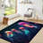Floral Medley Printed Rug: Soft Textured Non-Woven Elegant Carpet with Vibrant Blossoms and Leaf Pattern Ideal for Living Room and Bedroom Decor-114335331