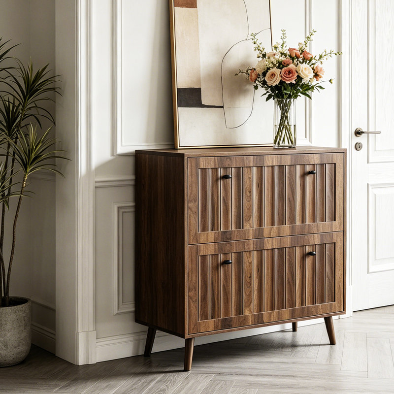 Shoe Storage Cabinet with 2 Flip Drawers