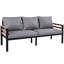 Ensemble de canapé d'extérieur 4 pièces pour 4 personnes avec coussin amovible et table basse en bois massif-365946881