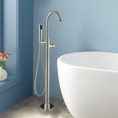 54" x 28" Freestanding Soaking Single Slipper Bathtub with Reversible Drain, Faucet