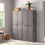 Armoire de rangement moderne Hopkins avec 7 tablettes réglables grises-86781013