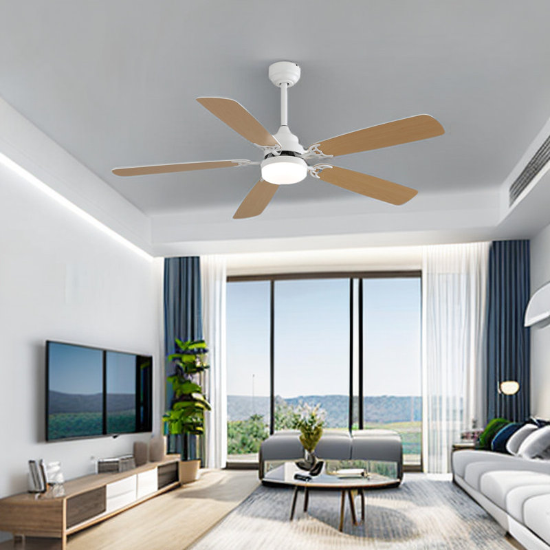 Ventilateur de plafond à DEL standard à 5 pales avec télécommande et ensemble d'éclairage inclus Fronton