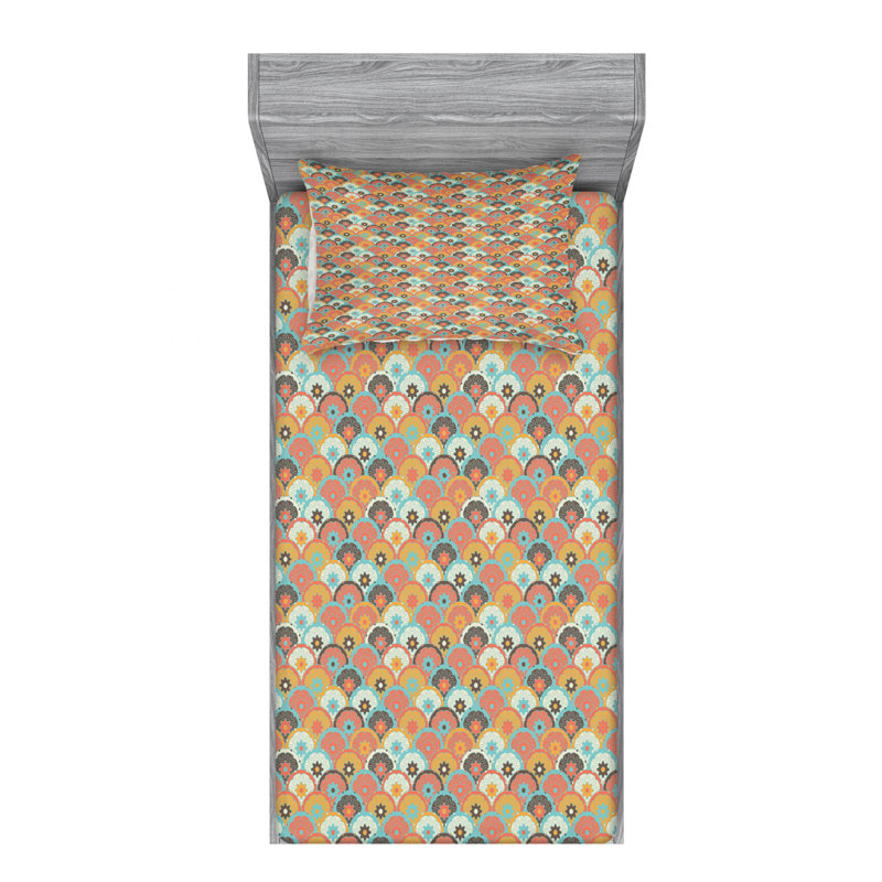 Ensemble de draps Art déco, Ensemble de draps pour lit simple TG avec drap-hou