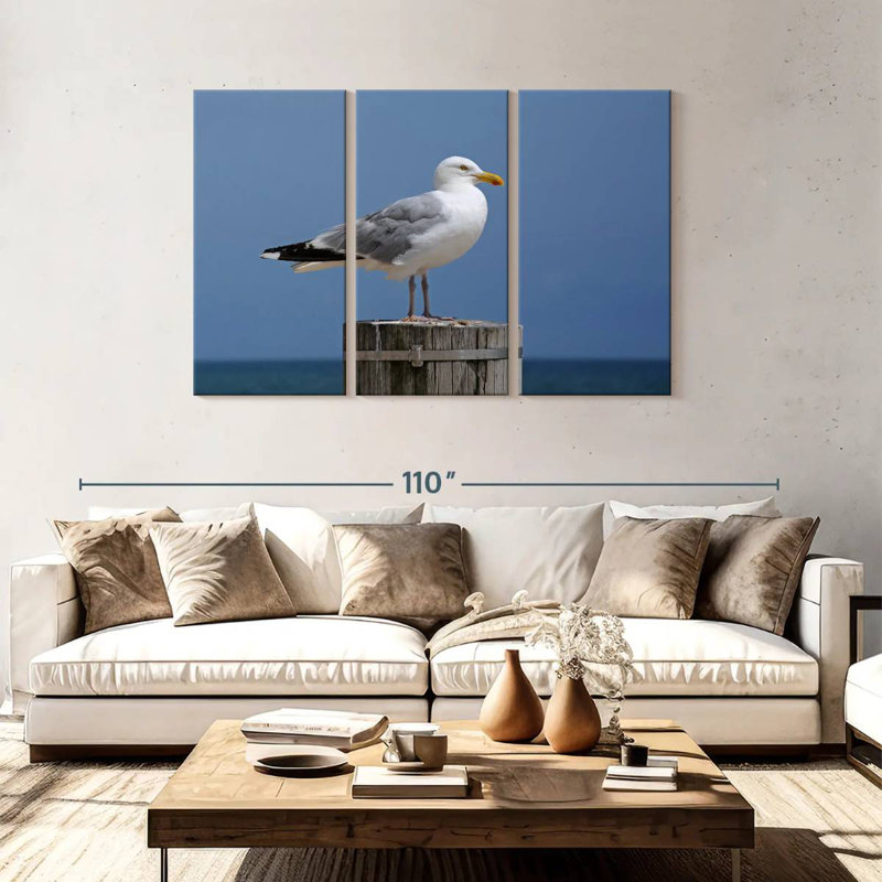 Brampt Seagull On Wood Post, 48" H x 74" W