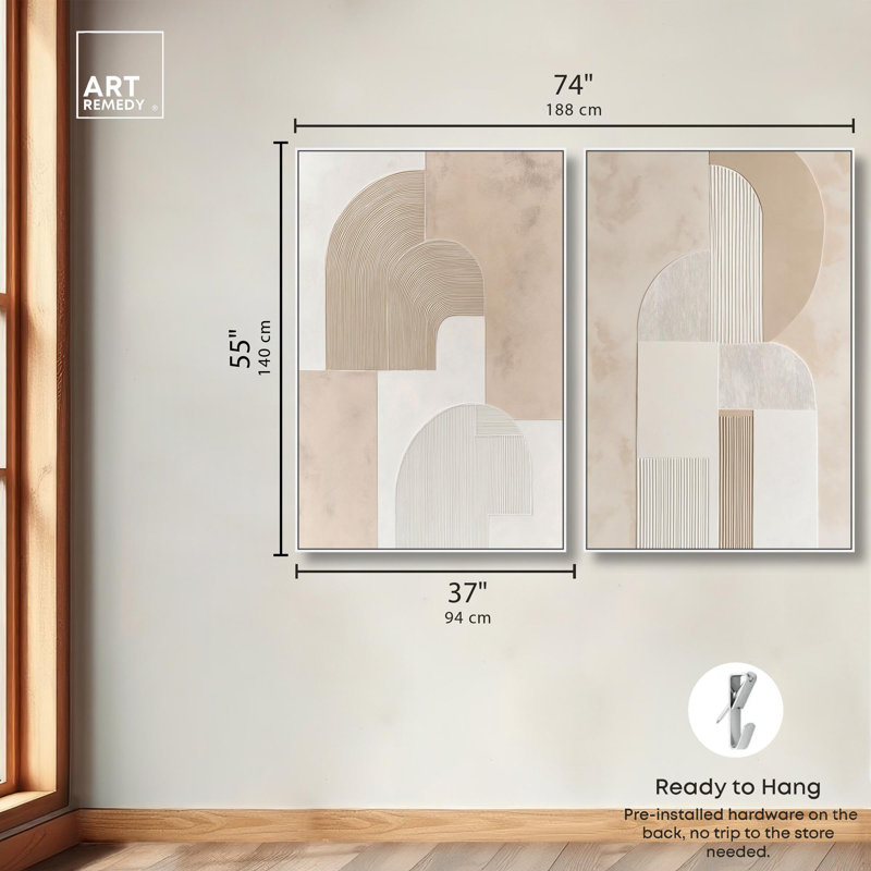 «Golden Luxe Glam Room Art», ensemble de 2 impressions sur toile par , H 55 po x l 37 po, Blanc