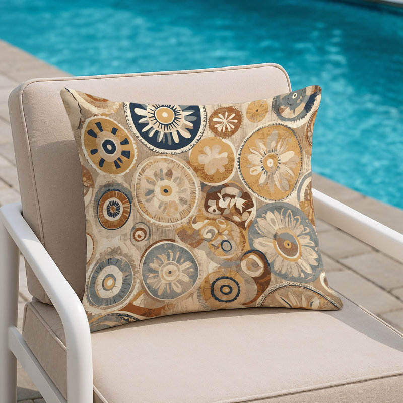 Bold Ripple Indoor And Outdoor Throw Pillow, Square 20"