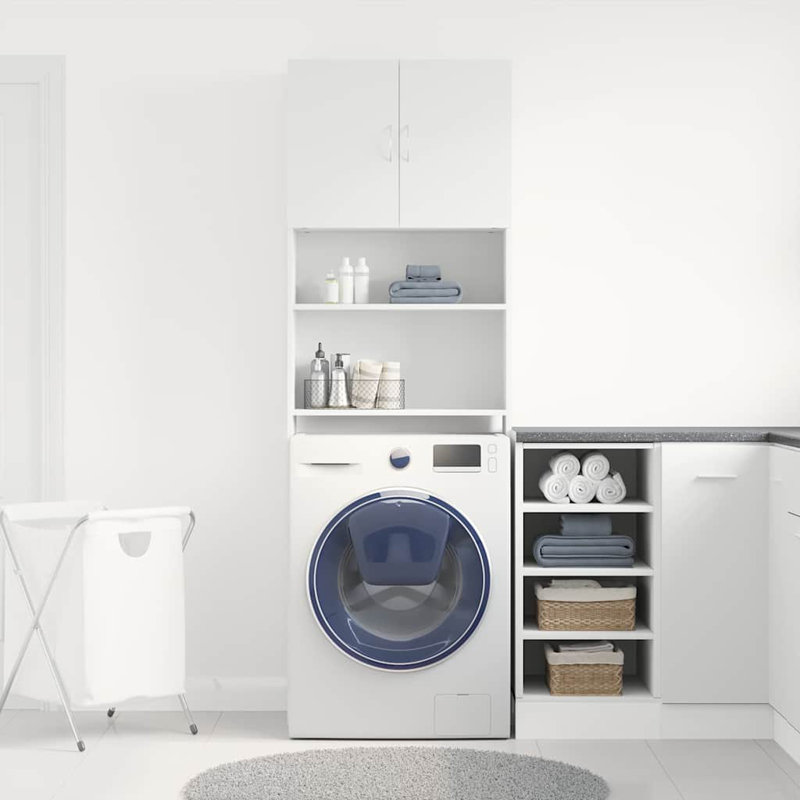 Engineered Wood Bathroom Cabinet, White