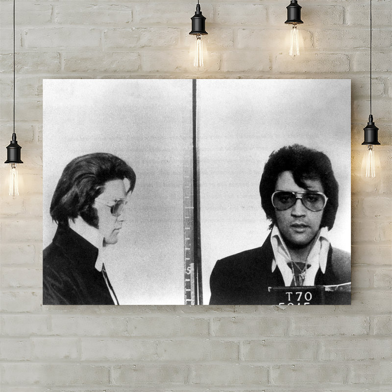 Elvis Presley Police Mugshot - Wrapped Canvas Print, 61cm H x 81.3cm W x 3.8cm D