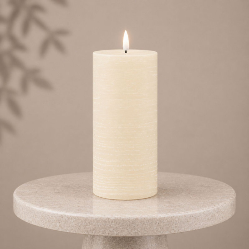  FIA Wick Ivory Pillar Candle, 6" x 3" Pillar