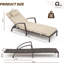 Ensemble de 2 chaises longues d'extérieur en rotin, chaises de piscine inclinables réglables avec coussins
